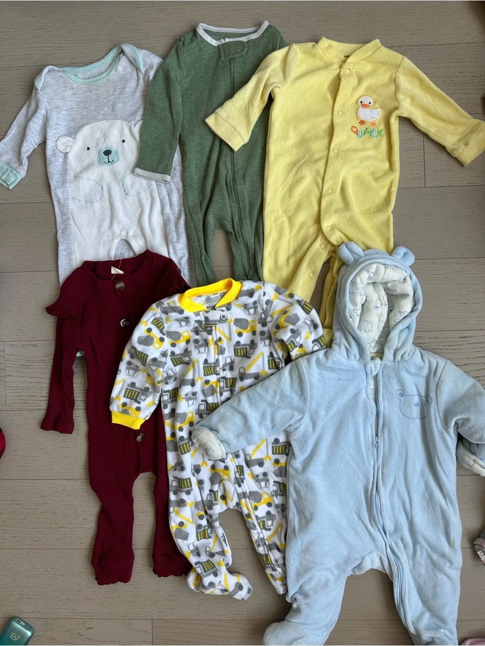 Mixed Baby One-Piece Sleepers - Multi Color Selection